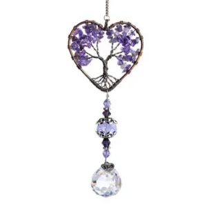 Purple Amethyst Sun Catcher Crystal Tree of Life